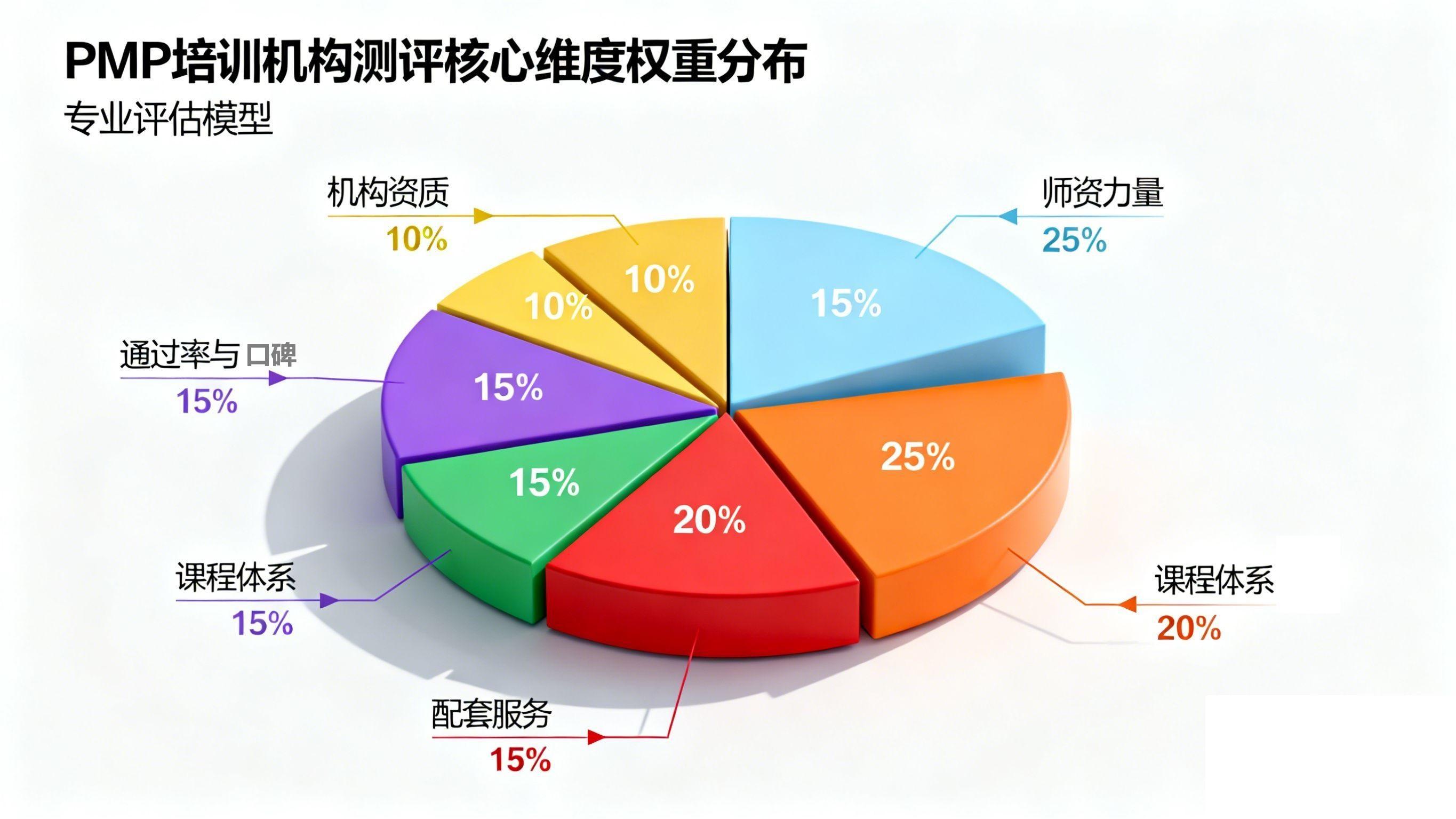 PMP培訓(xùn)機(jī)構(gòu)測(cè)評(píng)核心維度權(quán)重圖